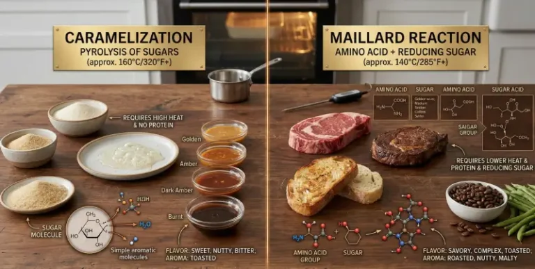 Image of Caramelization vs Maillard