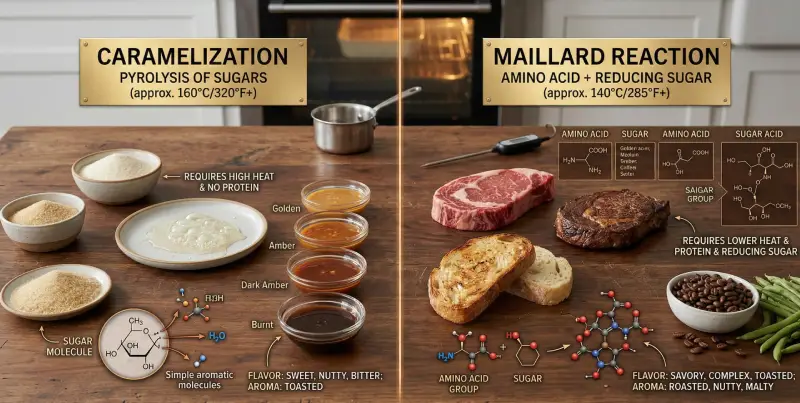 Caramelization vs. Maillard Reaction: The Science of Browning - Cooker ...