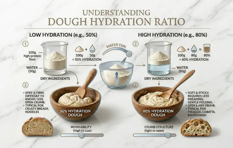 Hydration Ratios in Dough: The Science of Water and Flour - Cooker-O-Cook